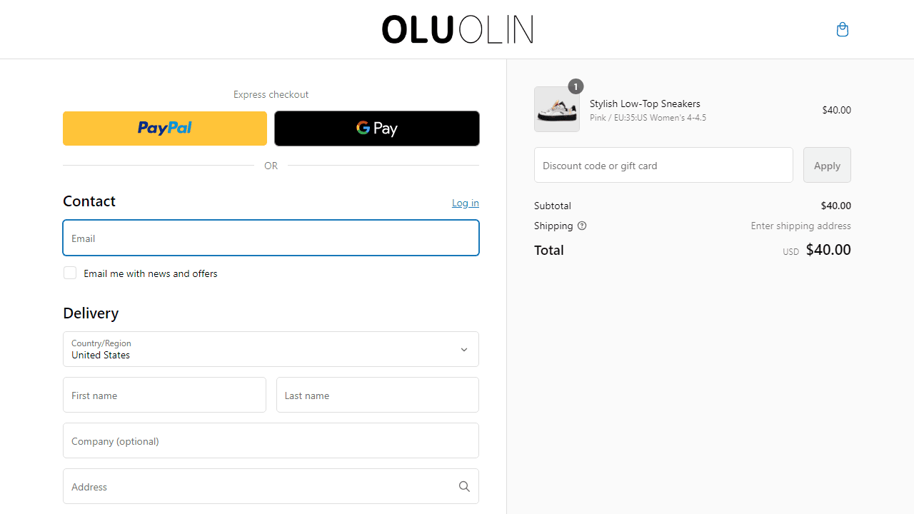 How to apply Oluolin coupon code